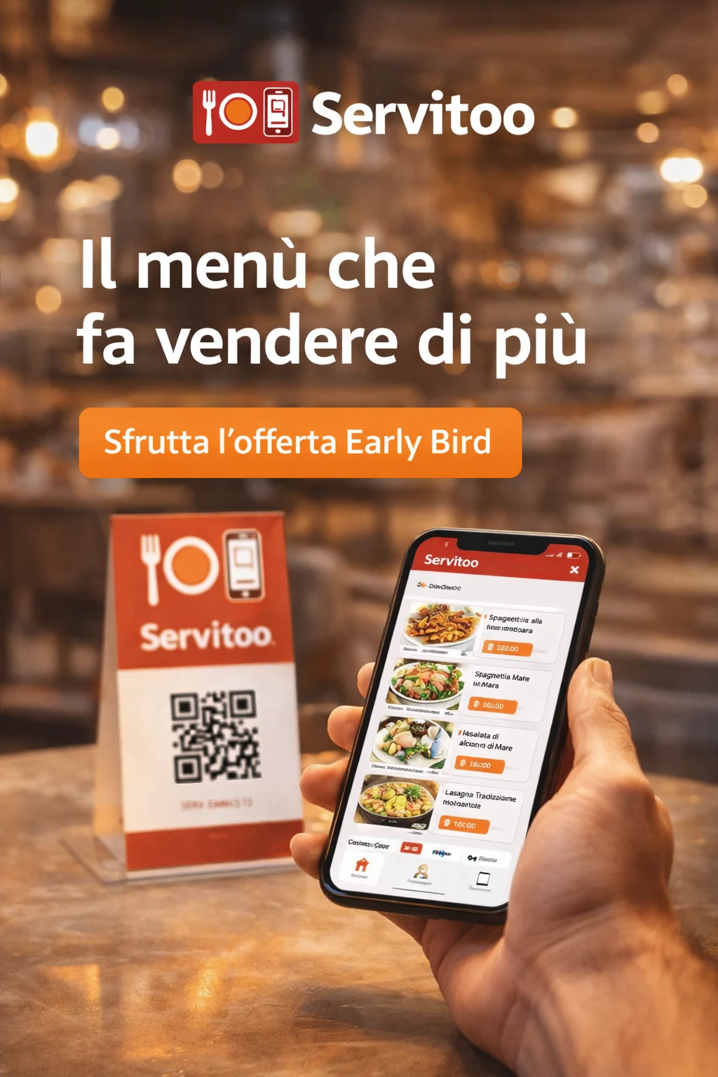 Anteprima menu Servitoo su smartphone